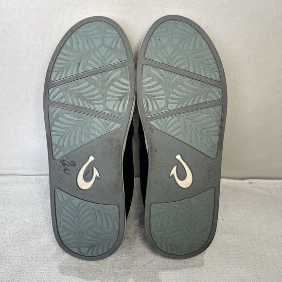 OluKai Kiihele Ili Slip In Shoes Casual Comfort Leather Black Women 7.5 - Picture 6 of 8